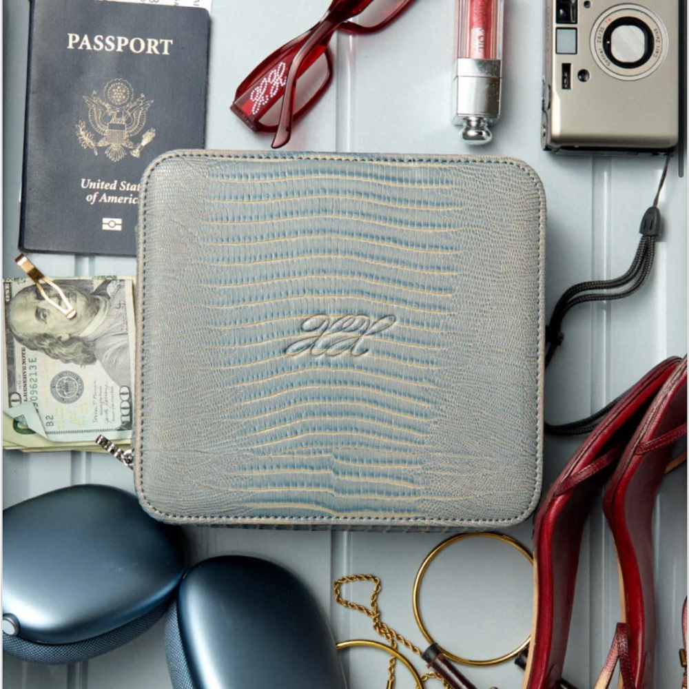 Lexxola mini jet travel case - sky blue croc